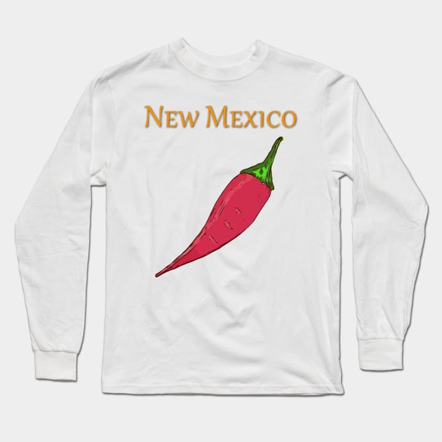 New Mexico Hot Pepper Long Sleeve T-Shirt by WelshDesigns